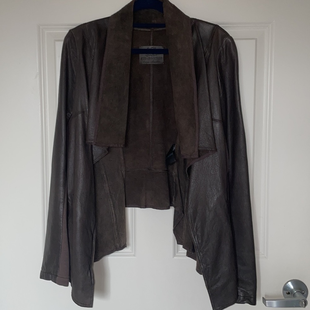 All Saints brown leather jacket